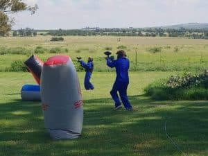 Paintball with blue suits